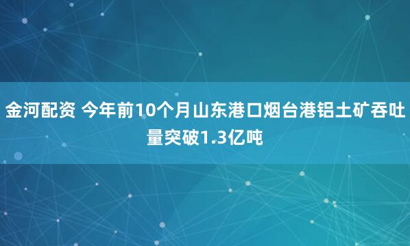 金河配资 今年前10个月山东港口烟台港铝土矿吞吐量突破1.3亿吨
